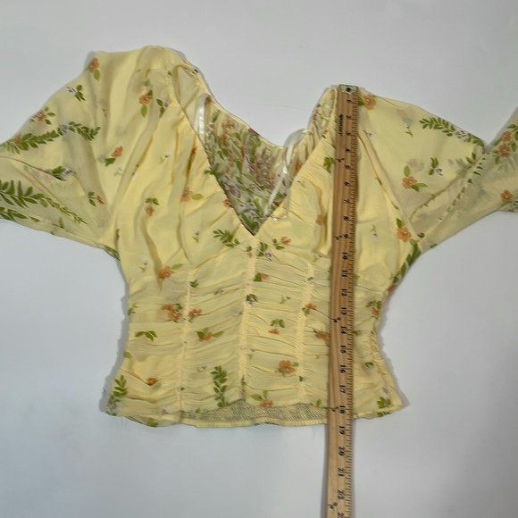 Free People Blouse Top Size M NWOT Long Sleeve Deep V - Picture 7 of 10